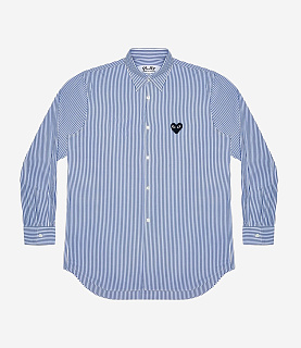 Comme des Garçons Play Black Logo Striped Shirt White/Blue