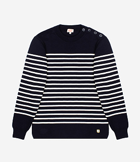 Armor-Lux Striped Fisherman Jumper Molene Navy/White