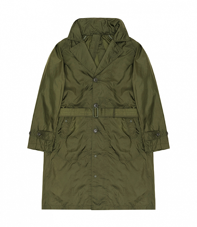 Shop Engineered Garments Drizzler Coat Nylon Micro Ripstop Olive
