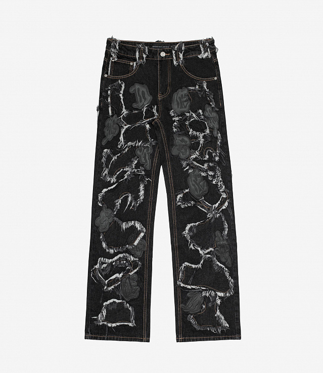 Shop Racer Worldwide Definitive Patch Jeans Black at itk online store