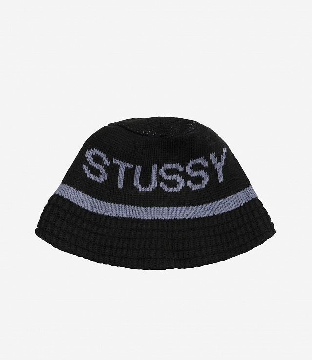Shop Stussy Jacquard Knit Bucket Hat Black at itk online store