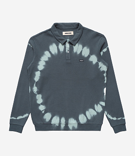 Metalwood Studio Mini Metal Logo Longsleeve Thermal Polo Marine