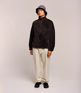 POP Trading Company Arch Halfzip Fleece Sweat Charcoal