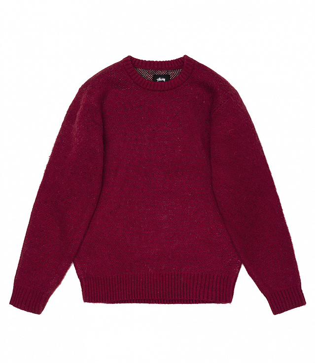 Shop Stussy 8 Ball Heavy Brushed Mohair Sweater Red at itk online