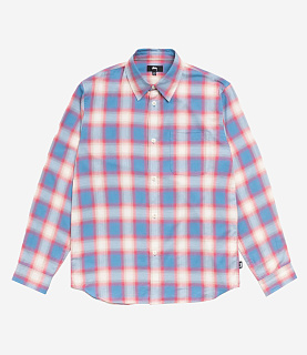 Stussy Beach Ombre Plaid Shirt Blue