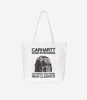 Carhartt WIP Graphic Tote Dearborn Canvas Sean Hamilton Print White