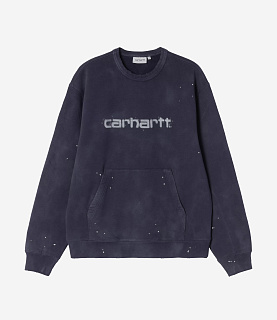 Carhartt WIP Painter Sweat Dark Navy Destroy Wash Splatter