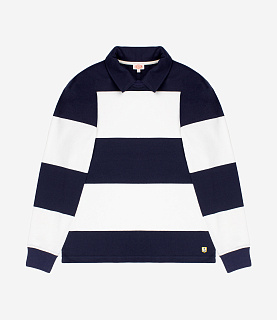 Armor-Lux Polo Neck Sweatshirt Navy/White