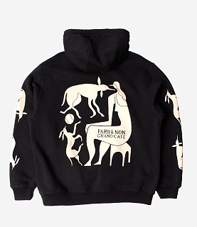 by Parra Non Grand Cafe Hooded Sweatshirt Black