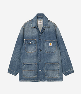 Carhartt WIP Aden Chore Coat Bradenton Denim Blue Grind Wash
