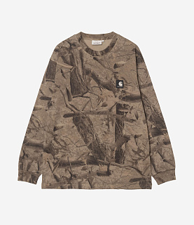 Carhartt WIP L/S Feather Tree T-Shirt Camo Feather Tree/Khaki Garment Dyed
