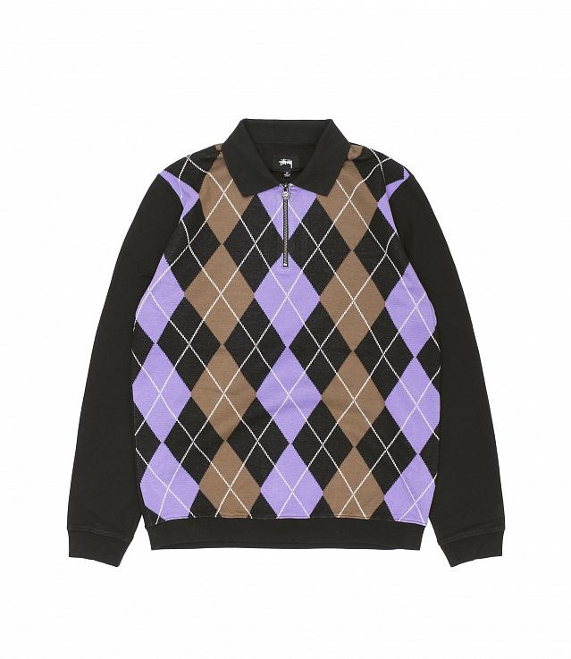 トップス stussy Argyle Zip Polo 6fa803f9b3e6d10a4fb37106ab0f44