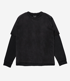BEAMS Layered Fade Long-Sleeve T-Shirt Black