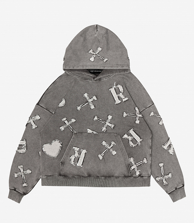 【RACER WORLDWIDE】Washed Patch Hoodie Washed Ice Patch Hoodie – Racer Worldwide