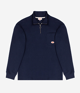 Armor-Lux Heritage Troyer Sweatshirt Deep Navy Blue