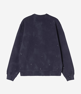 Carhartt WIP Painter Sweat Dark Navy Destroy Wash Splatter