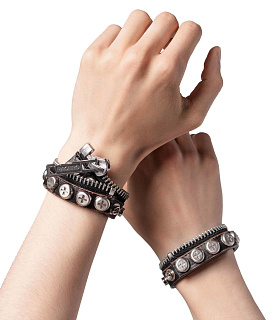 Racer Worldwide Split Button Bracelet Black