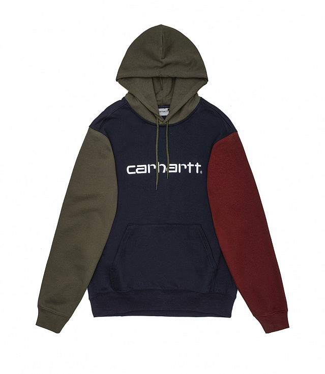 Shop Carhartt WIP Hooded Tricol Sweatshirt Dark Navy at itk online