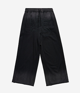 Alis Mikheil Wide Embroidery Sweat Pants Faded Black
