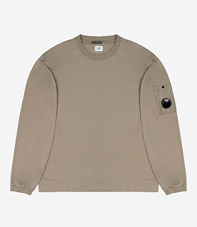 C.P. Company 30/2 Mercerized Jersey Twisted Long Sleeve Lens T-Shirt Fallen Rock