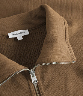Norse Projects Hornidal Relaxed Organic Loopback Track Jacket Delicioso Brown