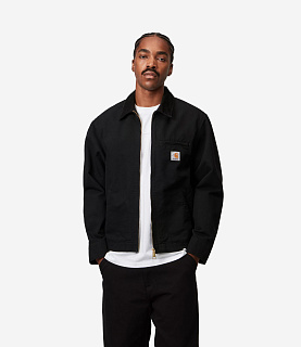 Carhart WIP Detroit Jacket Dearborn Canvas Black/Black Rinsed
