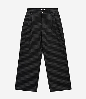 Alis Phylli Loosed Fitted Chino Pants Black Pinstripe