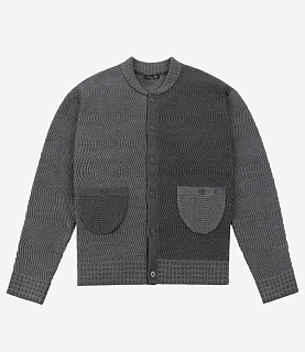 Dime Wave Knit Cardigan Rock 