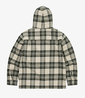 Thisisneverthat Flannel Hooded Check Shirt Green