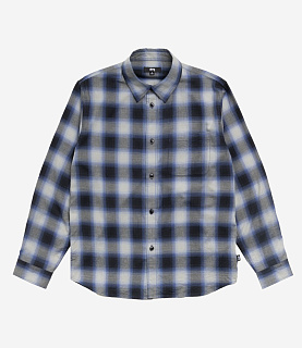 Stussy Beach Ombre Plaid Shirt Black