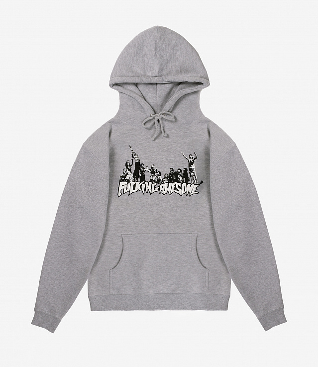 Shop Fucking Awesome Hug The Earth Hoodie Heather Grey at itk 