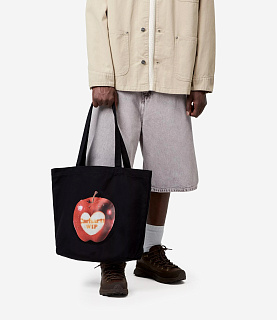 Carhartt WIP Graphic Tote Dearborn Canvas Spoiled Print Black