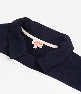Armor-Lux Polo Neck Sweatshirt Navy/White