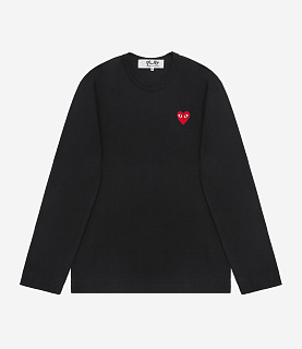 Comme des Garçons Play Long Sleeve Basic Logo Tee Black/Red