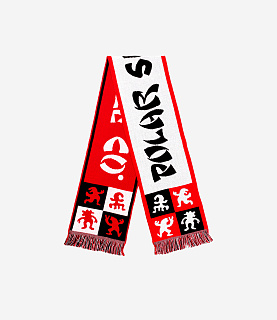 Polar Skate Co Checkers Football Scarf Red