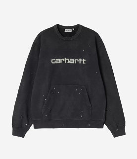Carhartt WIP Painter Sweat Black Destroy Wash Splatter