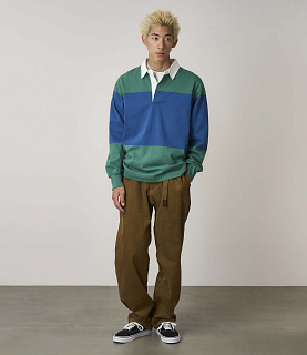 Gramicci Langdon Rugby Shirt Cerulean/Emerald