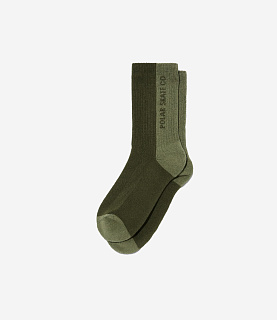 Polar Skate Co 50/50 Rib Socks Uniform Green