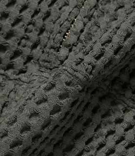 BEAMS Waffle Zip UP Hoodie Charcoal