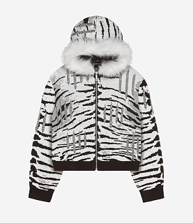Racer Worldwide Snow Tiger Knit Hoodie Black/White
