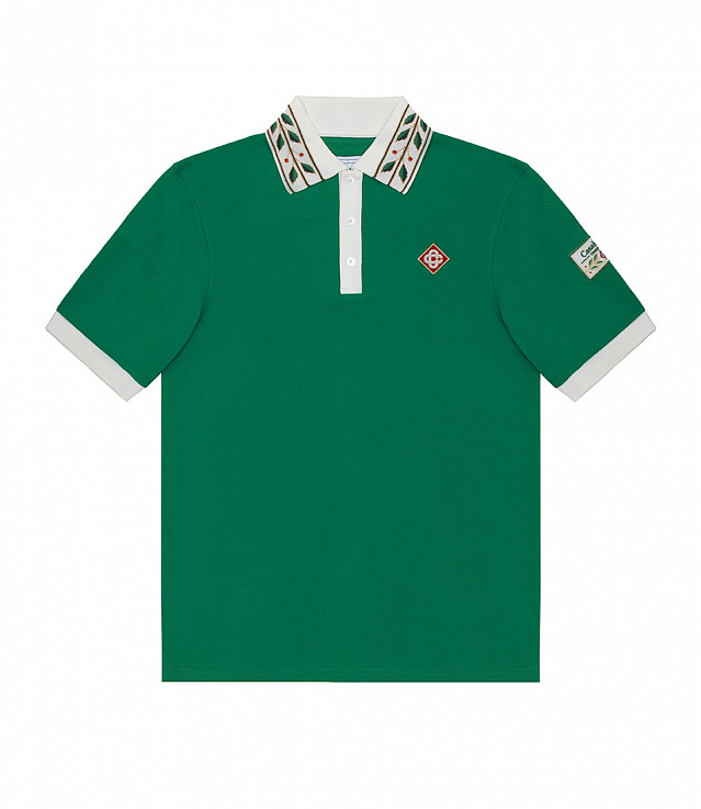 Tシャツ・カットソー Casablanca FW25 CLASSIC LAUREL POLO (MPF25JTP24302 NAVY) Shop Casablanca Laurel Classic Polo Shirt Green at itk