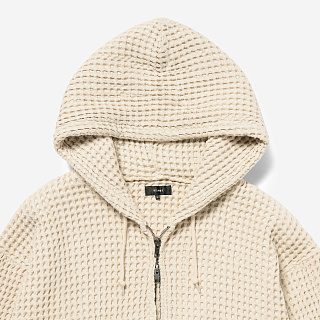BEAMS Waffle Zip UP Hoodie Natural