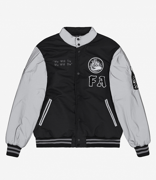 Shop Fucking Awesome Refflective Varsity Puffer Letterman/Last