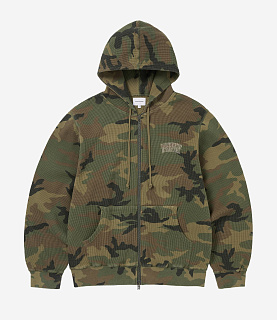 Thisisneverthat Camouflage Thermal Zip Up Hoodie Camo