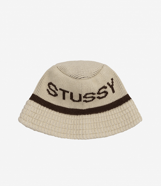 Shop Stussy Jacquard Knit Bucket Hat Natural at itk online store