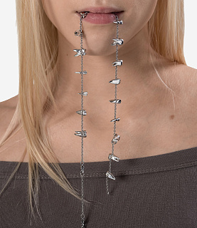 Racer Worldwide Teeth Chain Necklace Silver