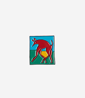 by Parra Bear Dog Hammer Enamel Pin Green