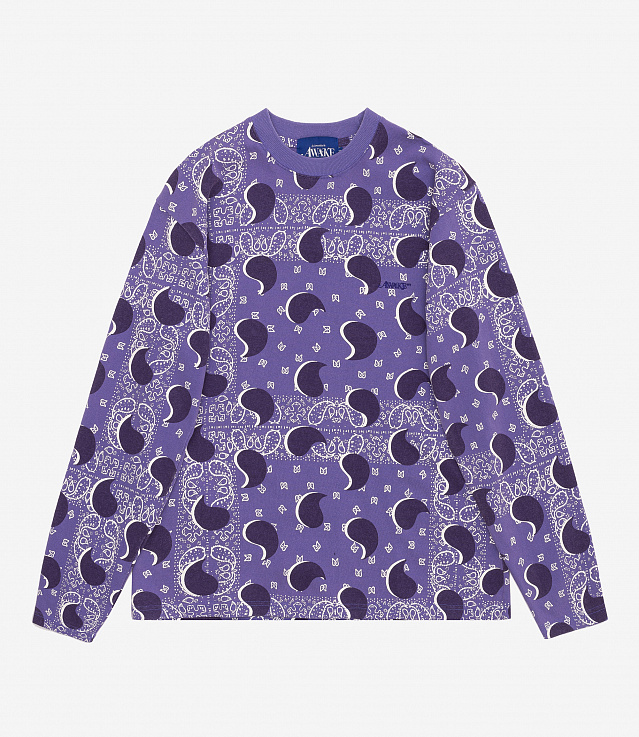 Shop Awake NY Big Paisley L/S Tee Sapphire at itk online store