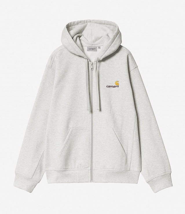 Shop Carhartt WIP Hooded American Script Jacket Ash Heather