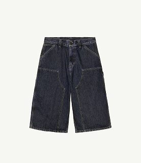 Carhartt WIP OG Double Knee Long Short Smith Denim Blue Rinsed